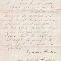 Letter from Joseph Decker to His Brother Regarding Money and a Draft - Image 2