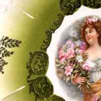 German Portrait Cabinet Plate with Art Nouveau Green Ground and Gilt Decoration - Image 4