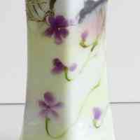 Hand-Painted Nippon Porcelain Hat Pin Holder with Violet Decoration - Image 2