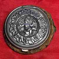 Victorian Repoussé Metal Coin Purse with Cherub Medallion