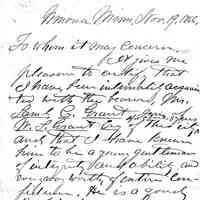 Letter of Recommendation for Samuel E. Grant – Winona, Minnesota