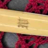 Monogrammed French Celluloid-Handled Steel Button Hook (M monogram set 1 of 3)