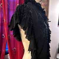 Late Victorian Black Beaded Mourning Capelet (Shoulder Cape) - Image 2