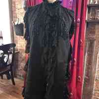 Late Victorian Black Beaded Mourning Capelet (Shoulder Cape)