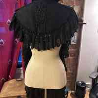 Late Victorian Black Beaded Mourning Capelet (Shoulder Cape) - Image 3