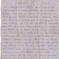 Letter from Sacramento County, California to Family in Ireland