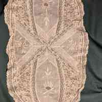 Edwardian Handmade Lace & Embroidered Linen Table Centerpiece