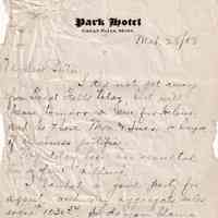 1908.3.28 - Park Hotel, Great Falls, Montana