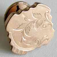 Victorian Gold-Filled Engraved Dress Clip or Collar Button (DEC PAT 1883)