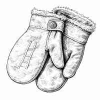 Victorian Child’s Fur-Lined Winter Mittens with Button Closure - Image 3