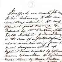 Medical Testimonial for Nurse Walton Regarding Treatment of Typhoid Fever