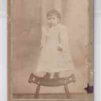 Toddler Standing on Photographer’s Balancing Stool — B.F. Jeffroy Studio Portrait