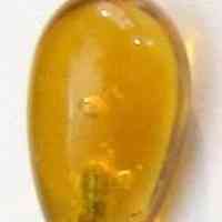 Amber Glass Teardrop Hat Pin