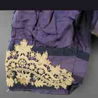 Purple Silk Evening Bodice with Ecru Lace Appliqué - Image 2