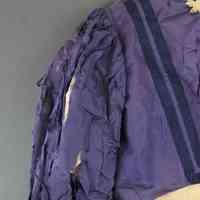 Purple Silk Evening Bodice with Ecru Lace Appliqué - Image 3