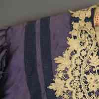 Purple Silk Evening Bodice with Ecru Lace Appliqué - Image 4