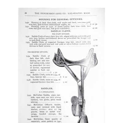 1894 Henderson Ames catalog: U.S. Regulation Army Uniforms and Equipments for all Officers