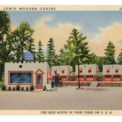 Postcard, Lewis Modern Cabins
