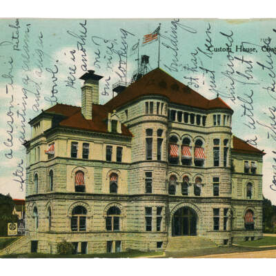 Postcard, Custom House and Post Office