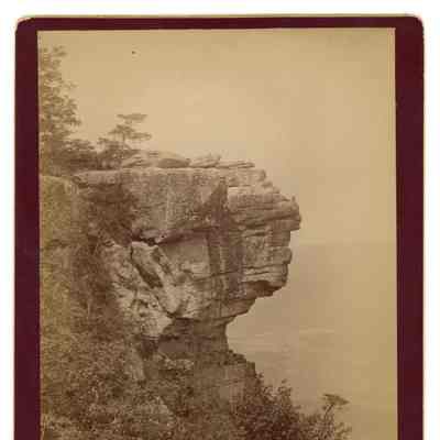 2022.057.058: Black and white photograph of Sunset Rock on Lookout Mountain, Tennessee
