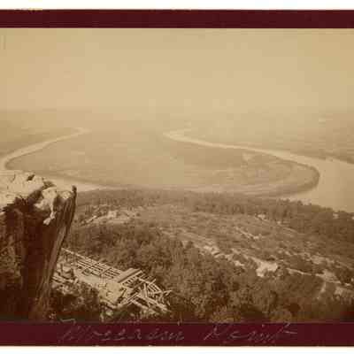 2022.057.062: Black and white photograph of Moccasin Bend from Lookout Mountain, Tennessee