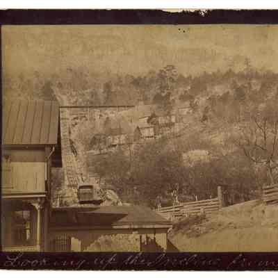 2022.057.053: Black and white photograph showing the base station of Incline Number 1 in St. Elmo