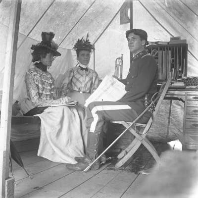 Glass Plate Negative, Camp Scene