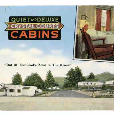Postcard, The Crystal Courts Cabins