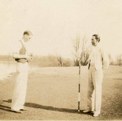 2022.098.001 Selection 2: Two men on the green of the Lupton City Golf Club