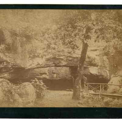2022.057.050: Black and white photograph of the Natural Bridge on Lookout Mountain, Tennessee