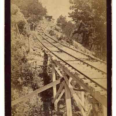 2020.057.060: Black and white photograph of the tracks of Incline Number 1 and the top stop