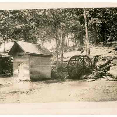 2022.057.043: Black and white photograph of the mill at Crawfish Springs on the Chickamauga Battlefield