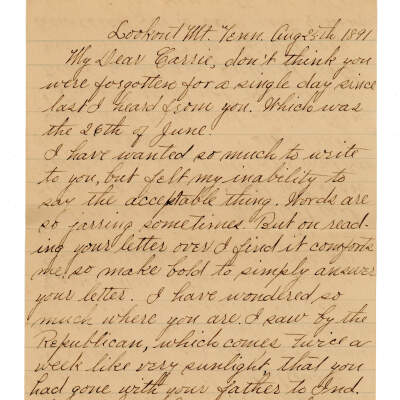 Letter to Carrie Butler