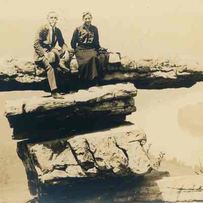 RPPC, Couple on Umbrella Rock