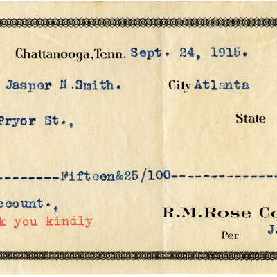 R. M. Rose Company, Chattanooga, "Ask the Revenue Officer"