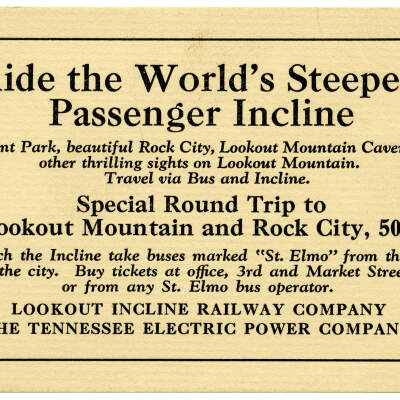 Lookout Mountain Incline Railway Card