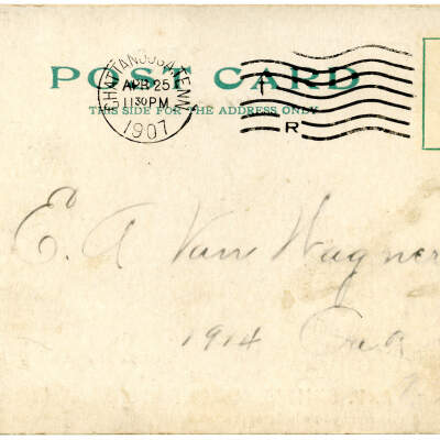 2020.157.001 Verso: Addressed to E.A Van Wagner