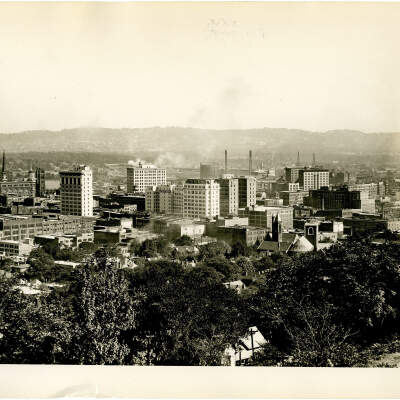 Downtown District of Chattanooga with Missionary Ridge in the Background