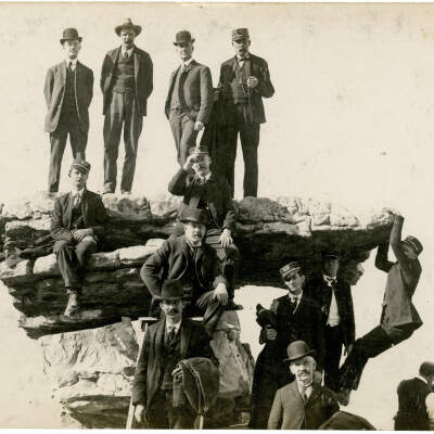 RPPC, Firemen on Umbrella Rock