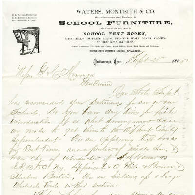 Waters, Monteith & Co. Letter, 1868
