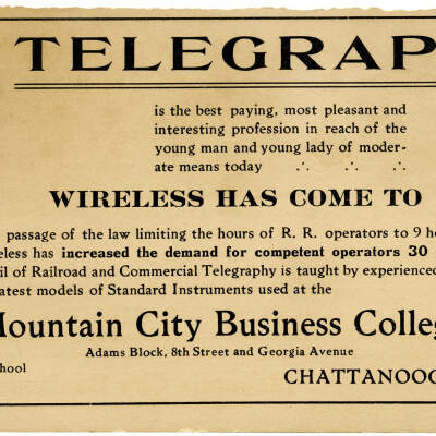 Mountain City Business College, Telegraphy