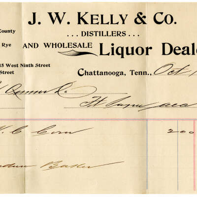 J. W. Kelly & Co. Distillers and Wholesale Liquor Dealers