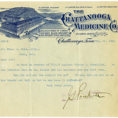 The Chattanooga Medicine Co., Letterhead