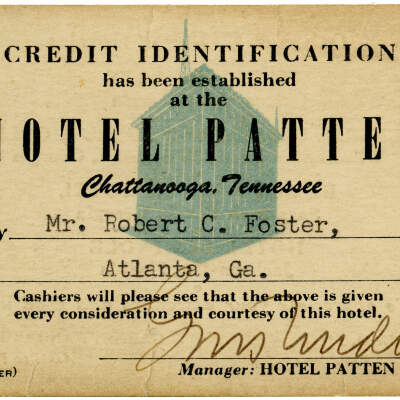 Credit Identification for Hotel Patten, Mr. Robert C. Foster, Atlanta