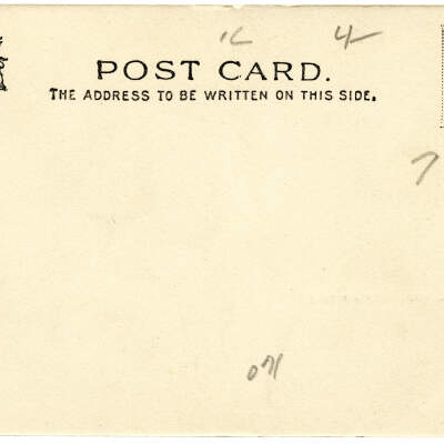 2020.121.001 Verso: The side of the postcard reads "Rapael Tuck & Sons' Postcard Series No. 1091. "Chattanooga, Tenn." Art Publishers to their Majesties the King and Queen"