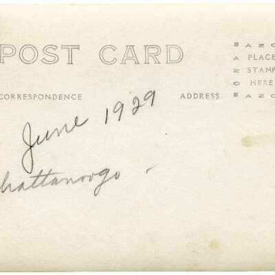 2020.233.001 Verso: Reads "June 1929 Chattanooga"
