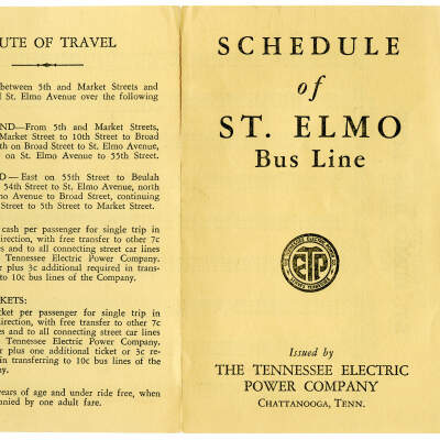 Schedule of St. Elmo Bus Line