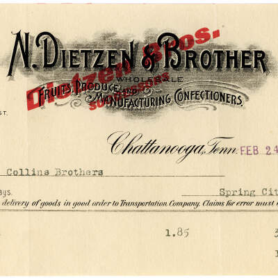 N. Dietzen & Brother Wholesale Fruits, Produce and Manufacturing Confectioners