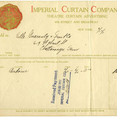 Imperial Curtain Company, Title Guaranty & Trust Co., Airdome Theater