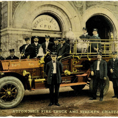 Fire Department No. 1, Automobile Firetruck and Firemen, Chattanooga